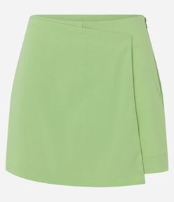 Short Saia Alfauatarua em Bengaline com Transpasse Assimétrico