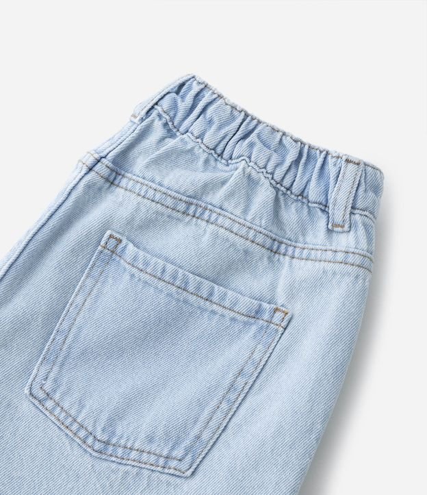 Short Jeans Infantil com Cintura Alta e Barra Desfiada - Tam 5 a 14 anos Azul 4