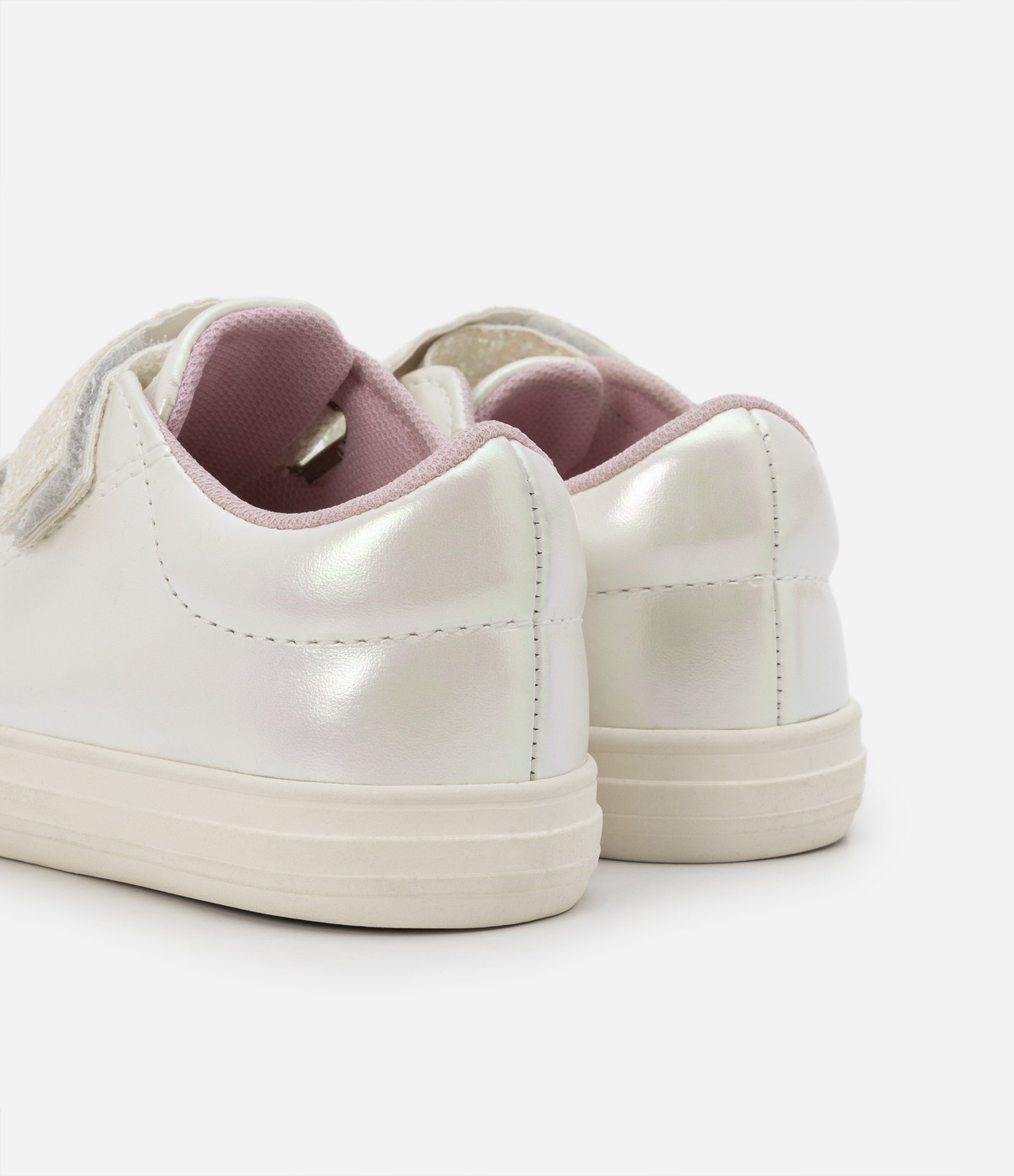 Tênis Infantil Casual com 2 Velcros e Glitter - Tam 20 ao 27 Branco 2