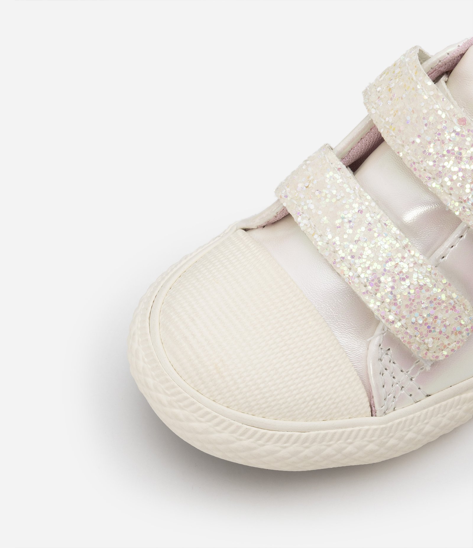 Tênis Infantil Casual com 2 Velcros e Glitter - Tam 20 ao 27 Branco 3