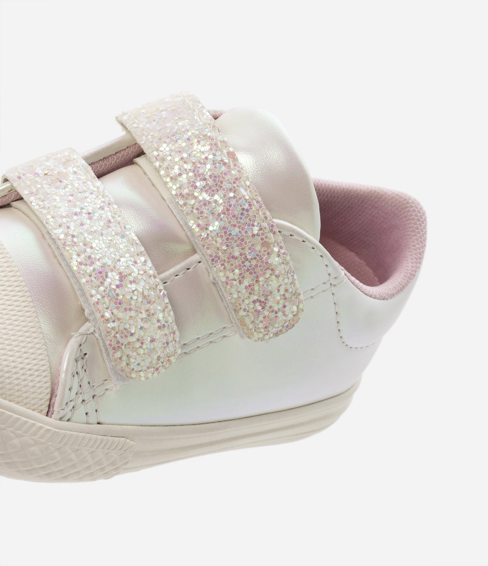 Tênis Infantil Casual com 2 Velcros e Glitter - Tam 20 ao 27 Branco 5