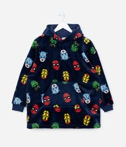 Poncho Infantil em Fleece com Estampa dos Vingadores - Tam 3 ao 12 anos