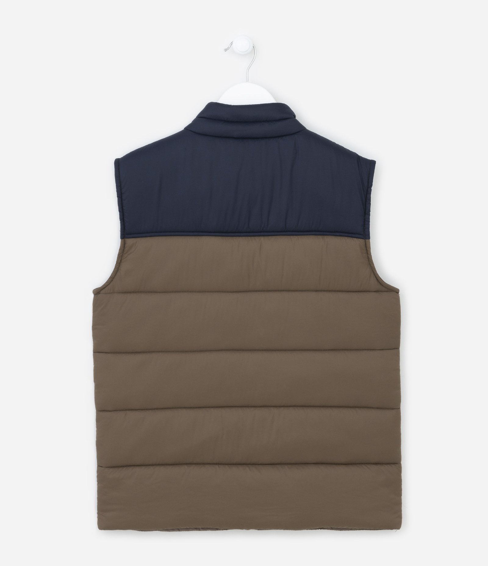 Colete Infantil com Recorte e Bolsinhos - Tam 5 a 14 anos Marrom/Azul Marinho 2