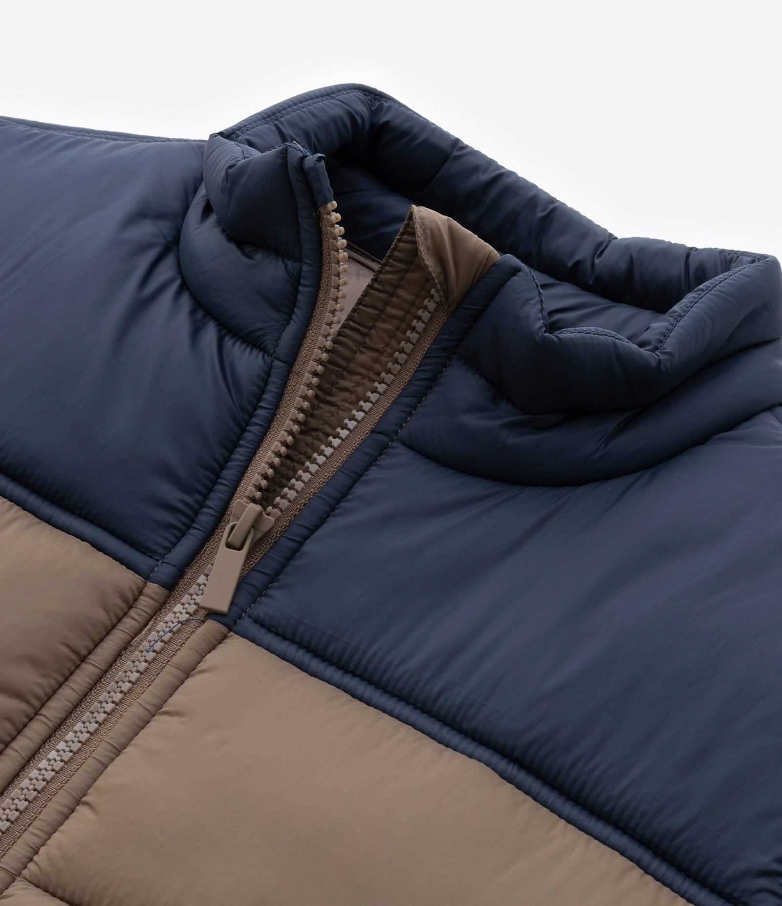 Colete Infantil com Recorte e Bolsinhos - Tam 5 a 14 anos Marrom/Azul Marinho 6