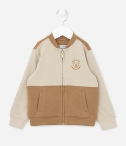 Blusão Aberto Infantil com Estampa em Lettering - Tam 1 a 5 anos