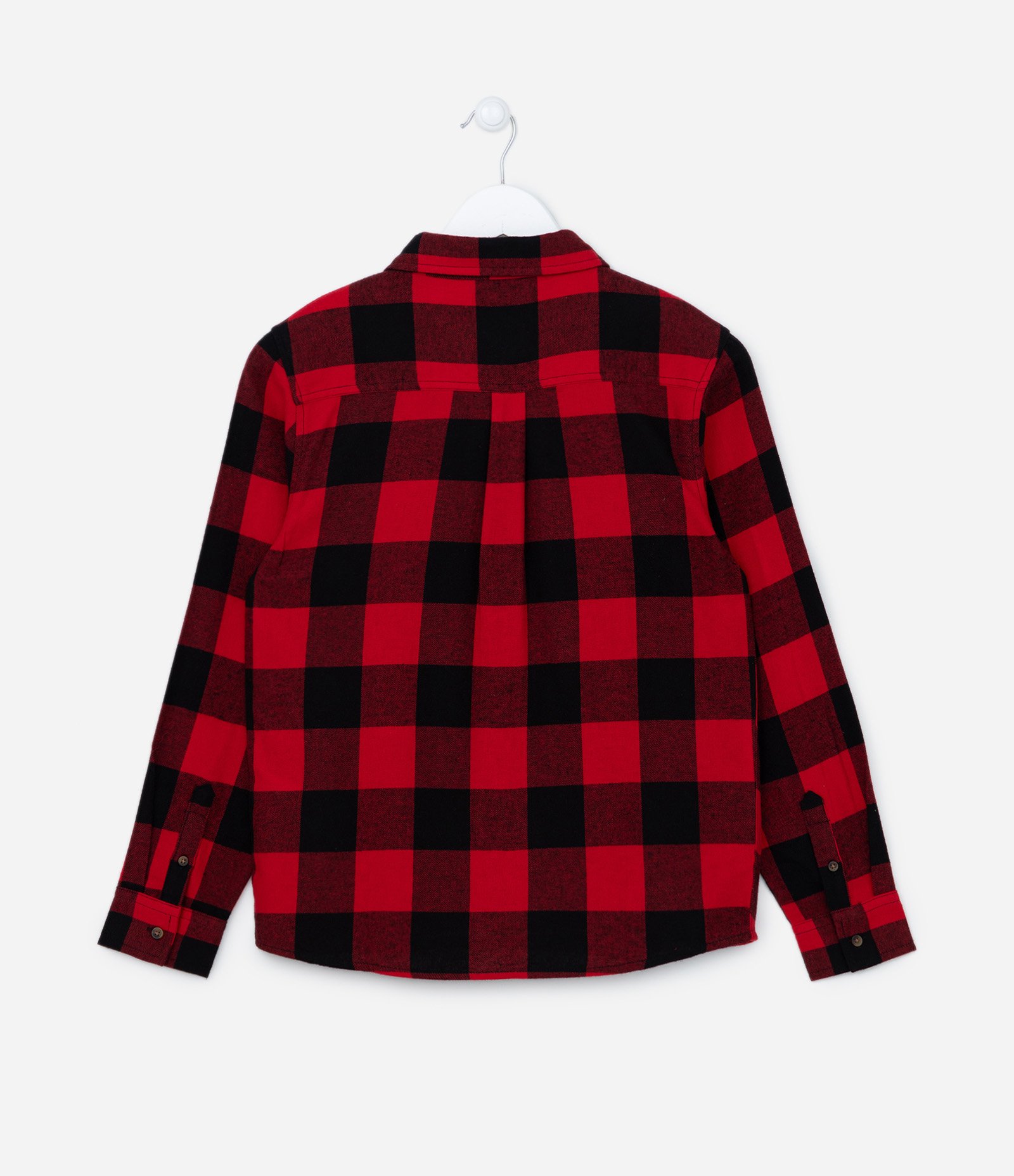Camisa Manga Longa Infantil com Estampa Xadrez - Tam 5 a 14 anos Vermelho 2