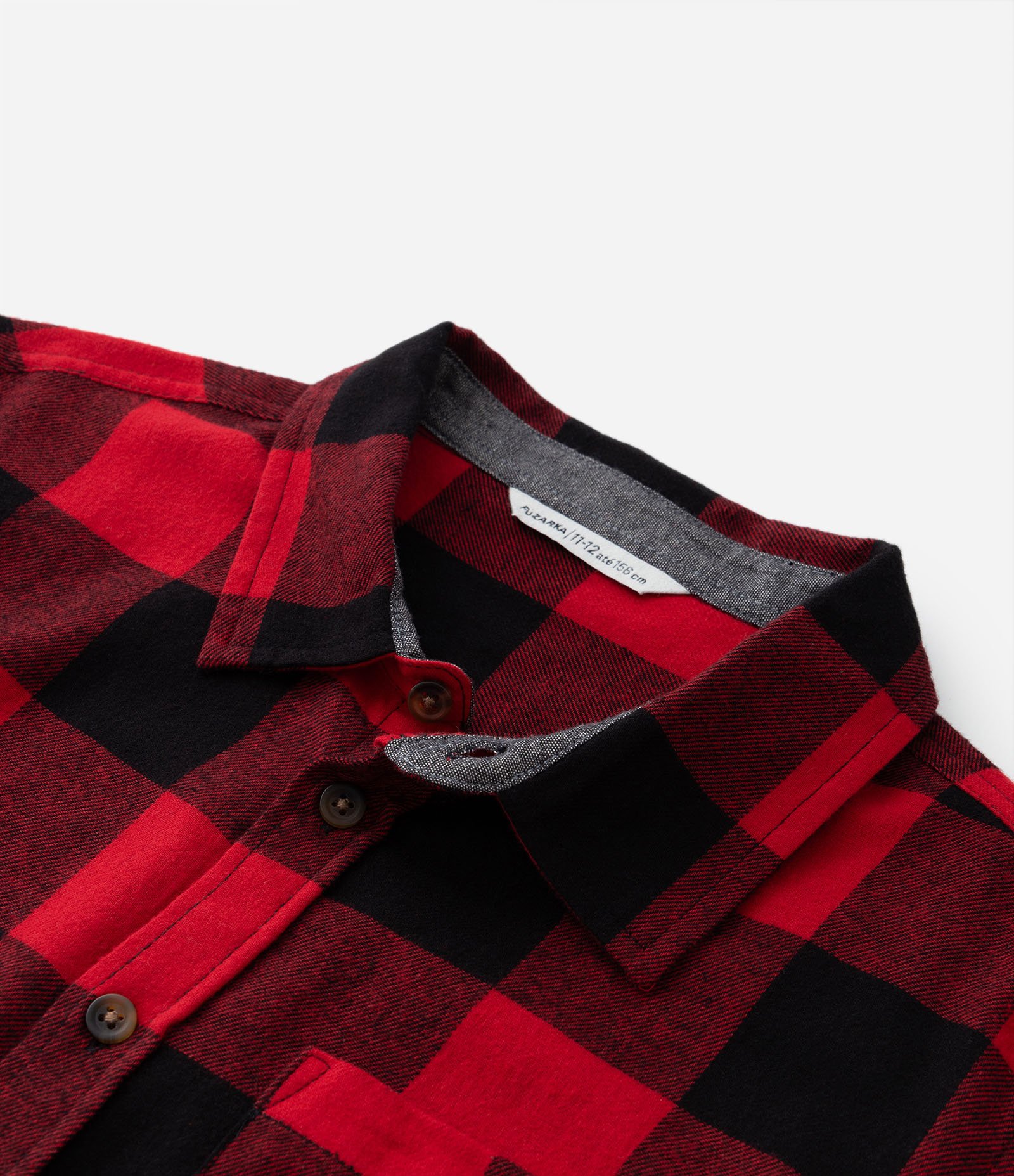 Camisa Manga Longa Infantil com Estampa Xadrez - Tam 5 a 14 anos Vermelho 6