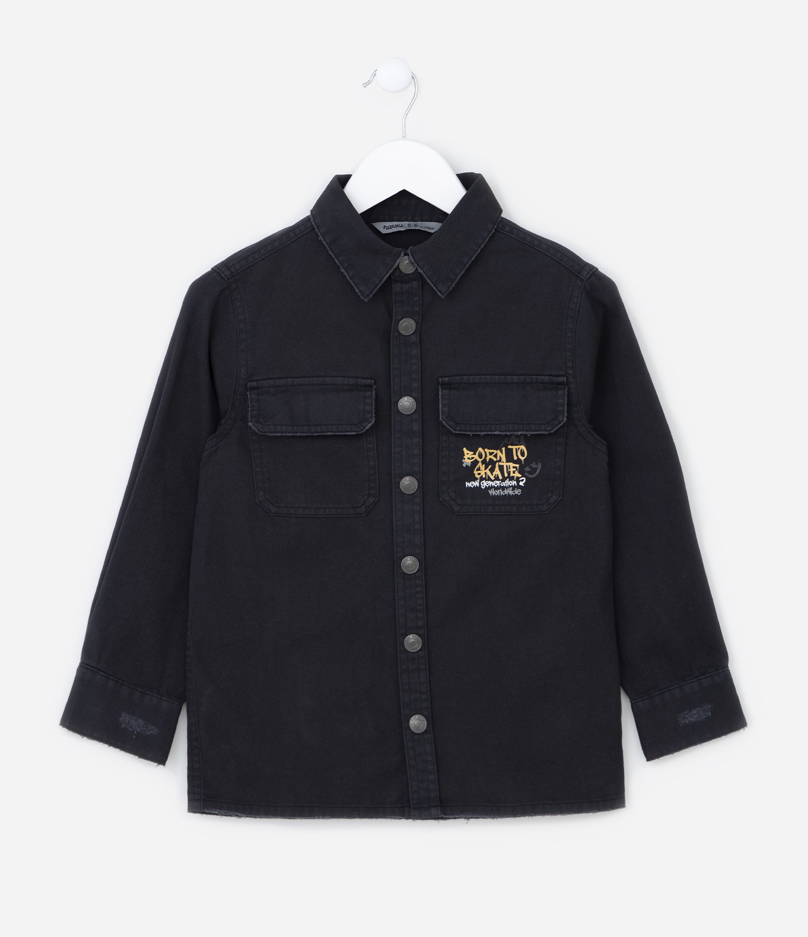 Camisa Infantil Grossinha com Estampa de Grafite - Tam 5 a 14 anos Preto 1