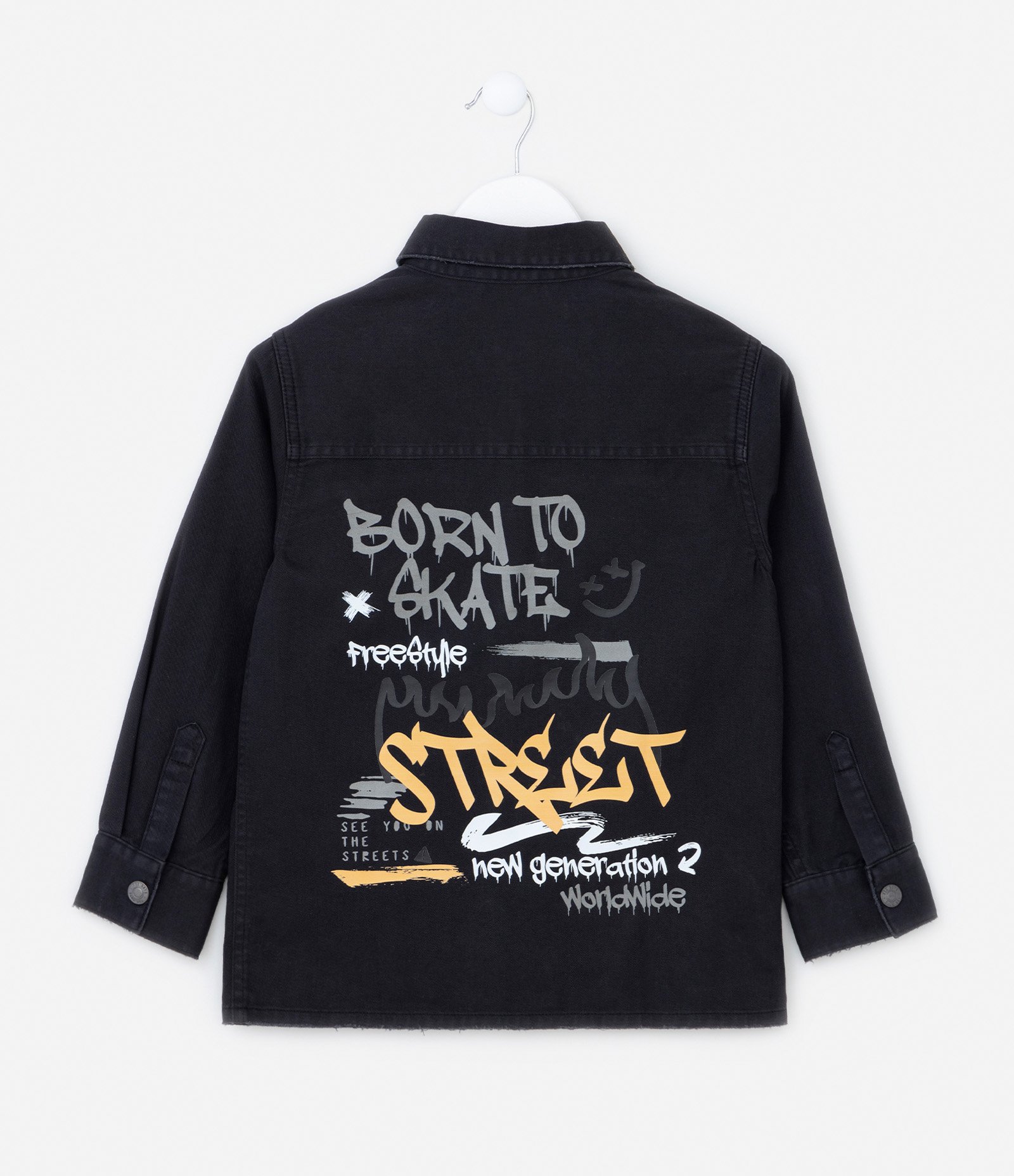 Camisa Infantil Grossinha com Estampa de Grafite - Tam 5 a 14 anos Preto 6