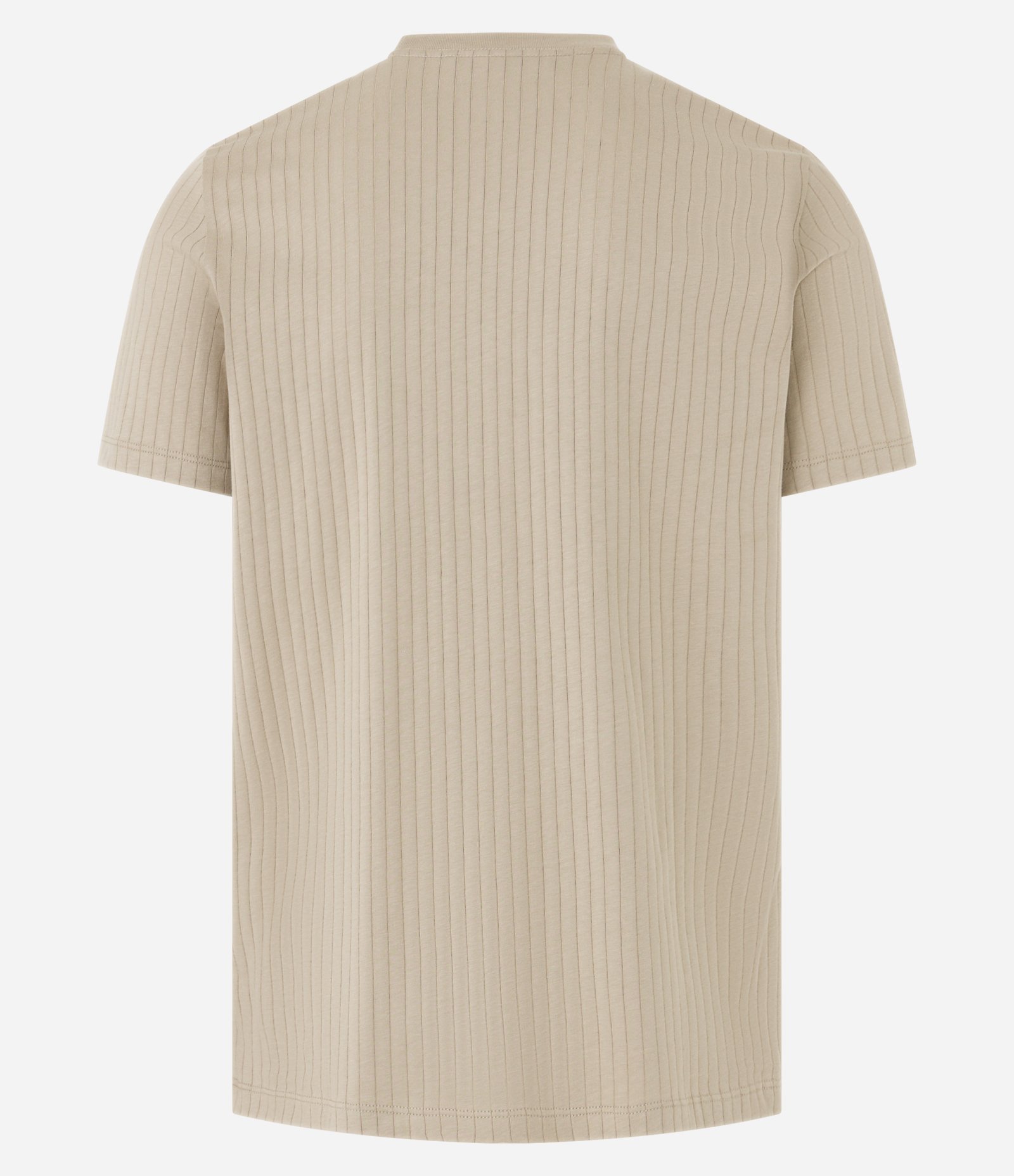 Camiseta em Algodão com Textura Canelada Bege 8