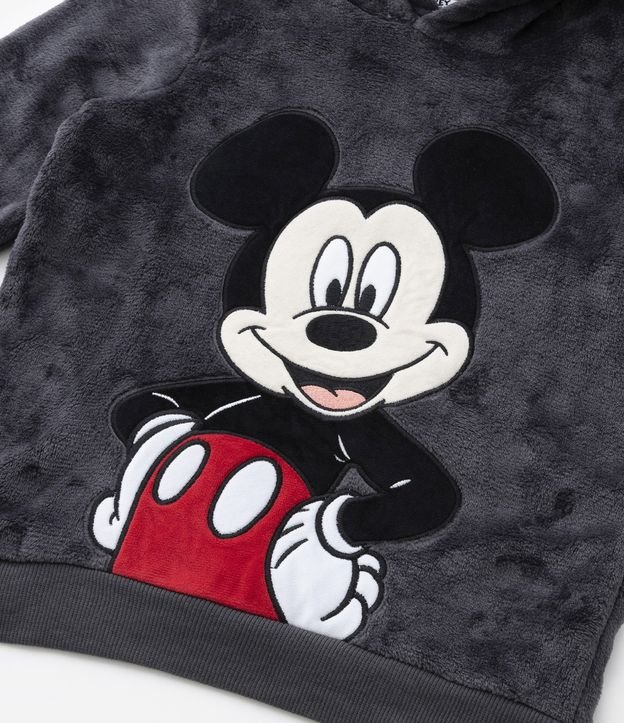 Blusão Carneirinho Infantil com Bordado do Mickey - Tam 1 a 5 anos Preto 3
