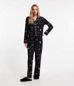 Pijama Americano Longo com Estampa Via Láctea
