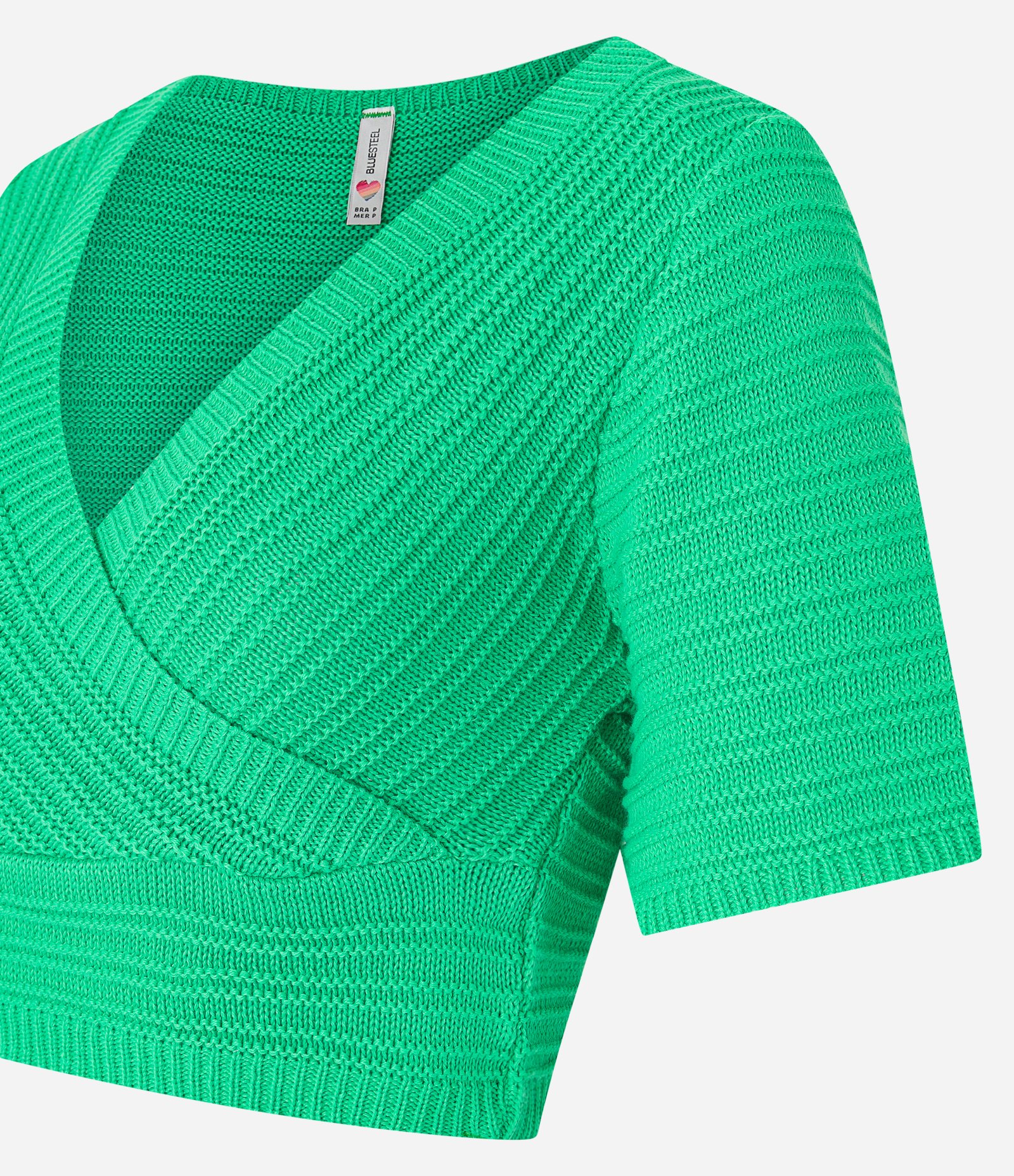 Blusa Cropped em Tricô com Ponto Diferenciado e Manga Curta 6