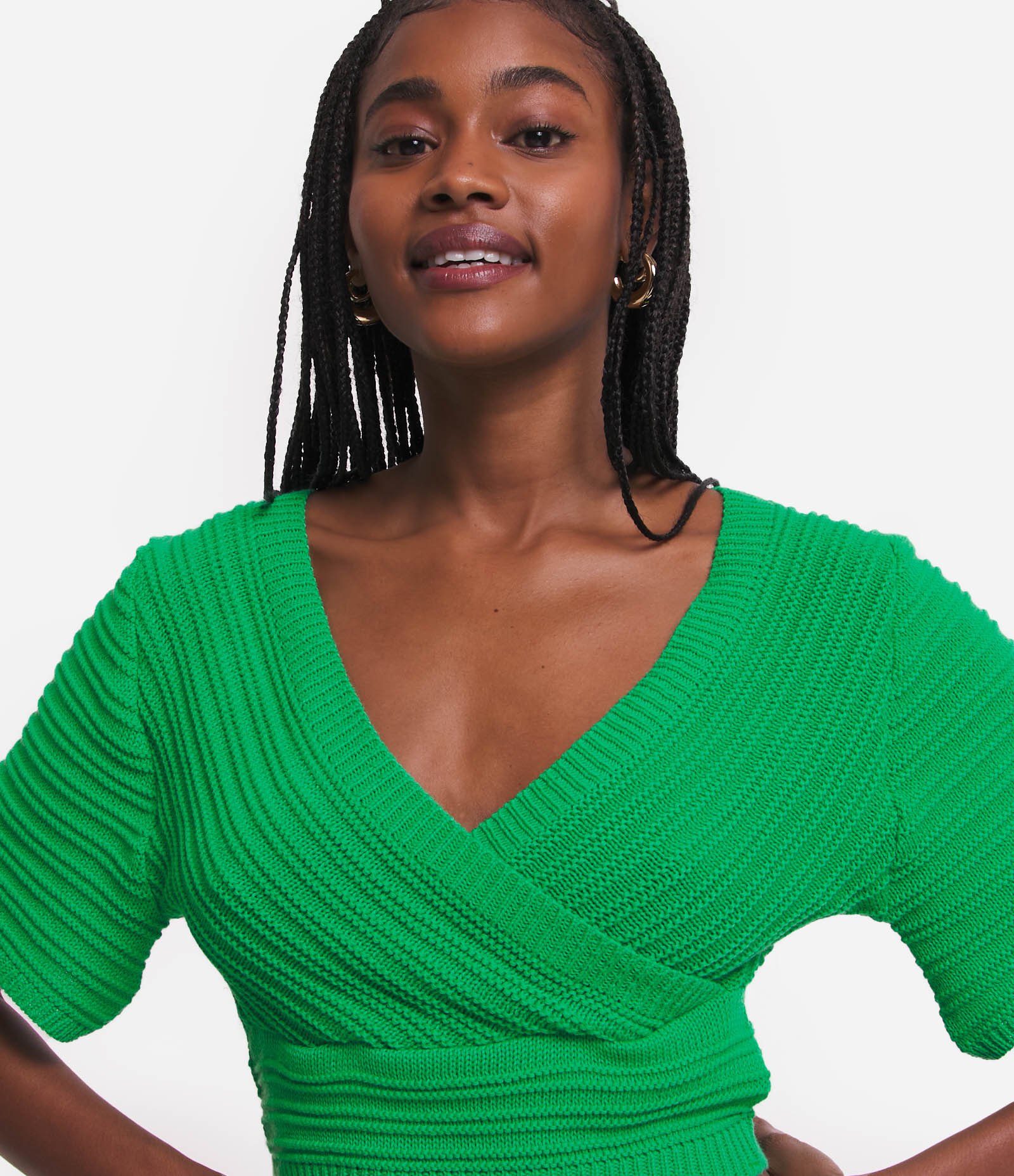 Blusa Cropped em Tricô com Ponto Diferenciado e Manga Curta 4