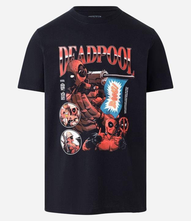 Camiseta Manga Curta com Estampa Deadpool Vintage Preto 5