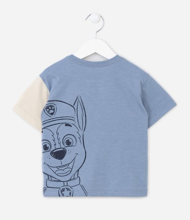 Camiseta Infantil com Manga Diferenciada e Estampa da Patrulha Canina - Tam 2 a 5 anos Azul 2