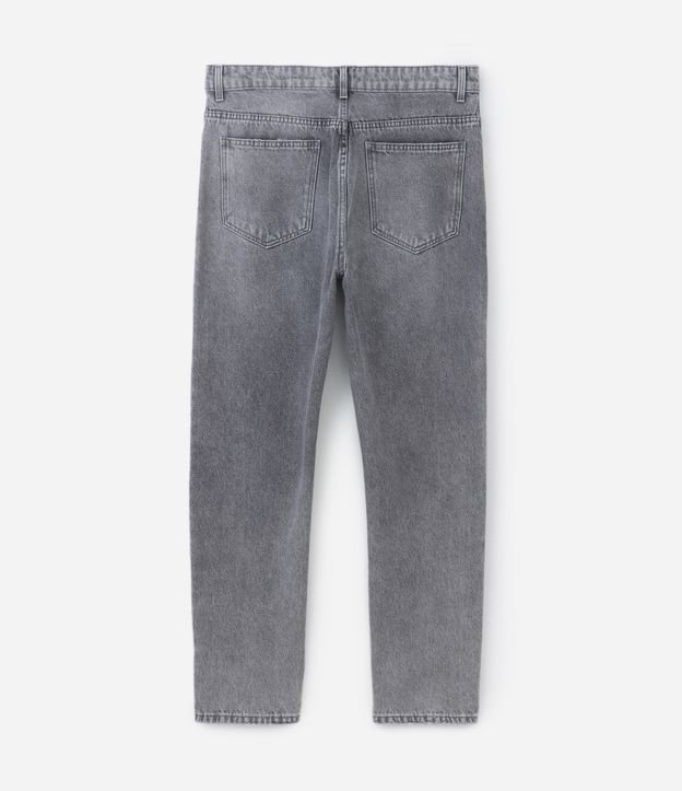Calça Loose Jeans com Bolsos e Efeito Estonado Preto Fosco 6