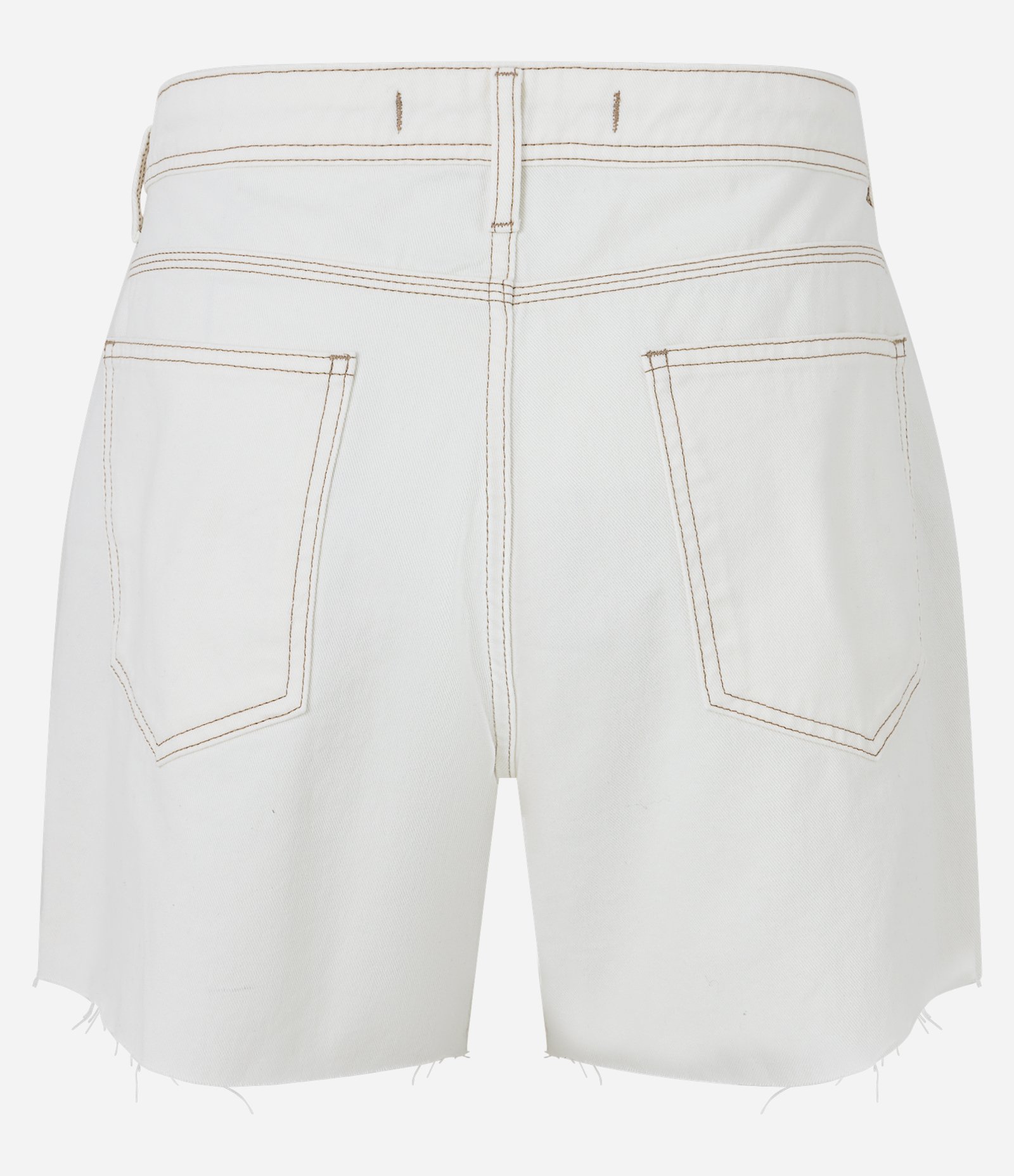 Bermuda em Sarja com Barra a Fio e Pesponto Contrastante Off White 6