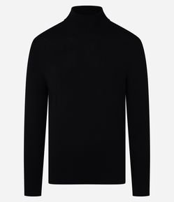 Suéter Slim em Tricô com Textura e Gola Alta