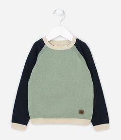 Suéter Infantil em Meia Malha com Recortes - Tam 1 a 5 anos