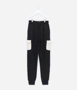 Calça Jogger Infantil em Moletom com Recortes - Tam 5 a 14 anos