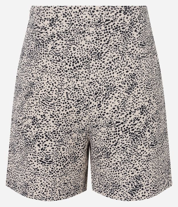 Short Cintura Alta em Alfaiataria com Botões e Estampa Animal Print Bege Rose 7