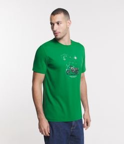 Camiseta Comfort em Meia Malha com Estampa de Mapa Rota e Moto