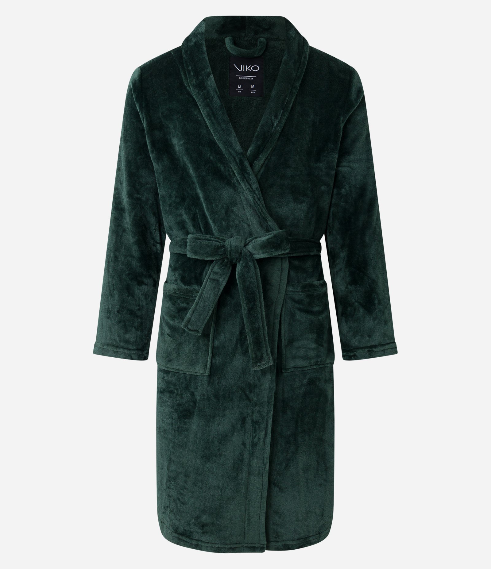 Roupão em Fleece com Amarração e Bolsos Verde 5