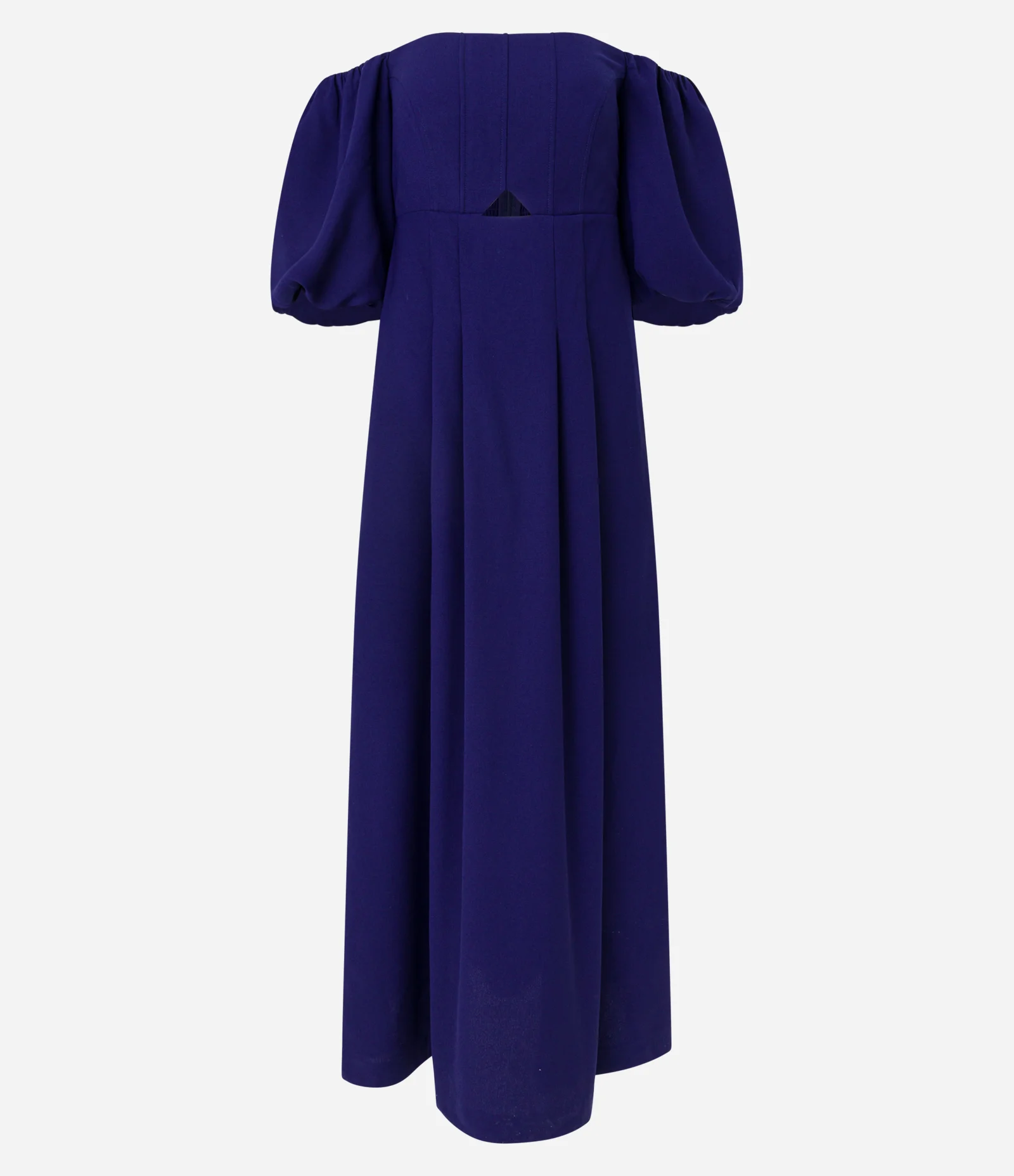 Vestido Midi Ombro a Ombro em Crepe com Manga Bufant Azul 1