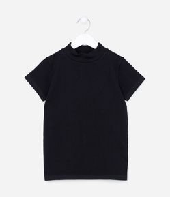 Blusa Canelada Infantil com Gola Alta - Tam 5 a 14 anos