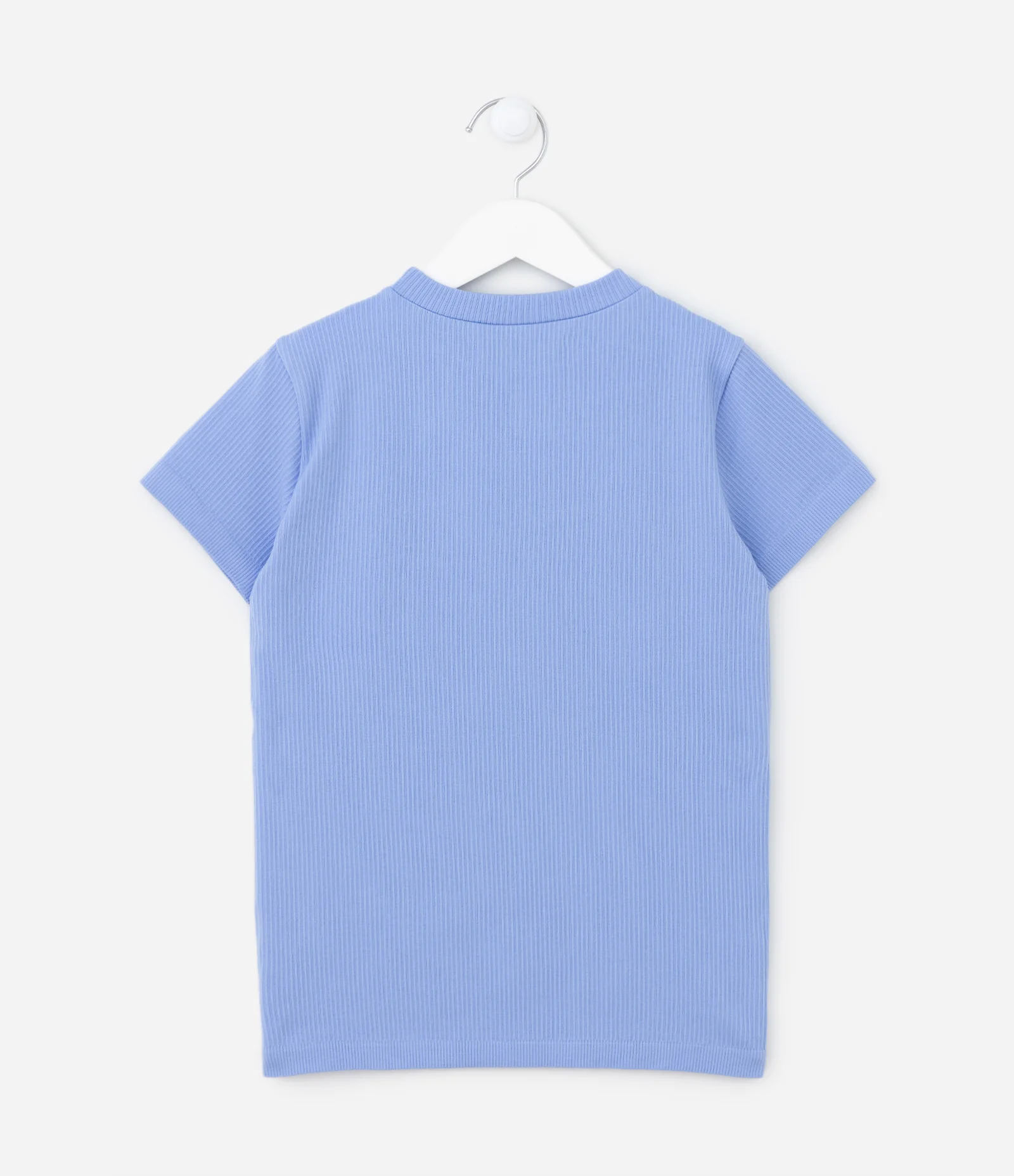 Blusa Manga Curta Infantil Canelada - Tam 5 a 14 anos Azul 2