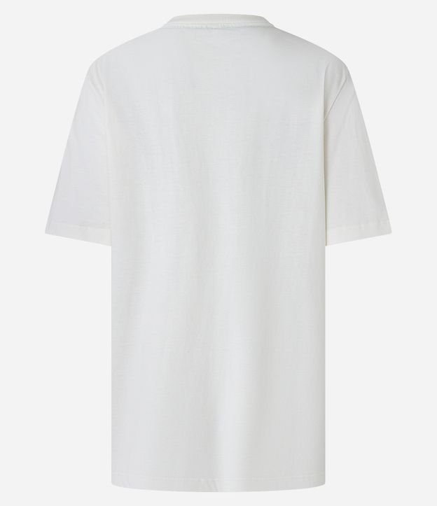 Camiseta Meia Malha Estampado fit t-shirt alongada silk EST TA CALOR PAREDE BSM_SS23_CMC_0067 Branco 6