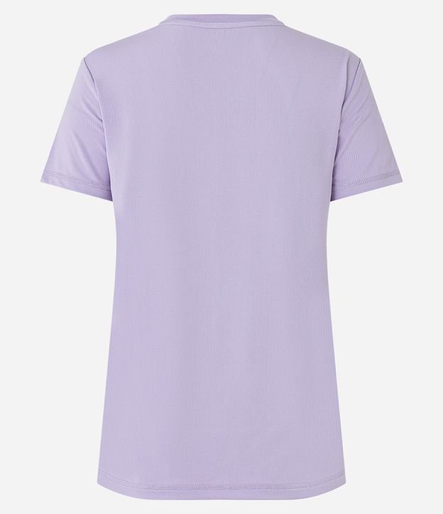 Camiseta Esportiva com Barra mais Longa na Parte Traseira Lilás 7