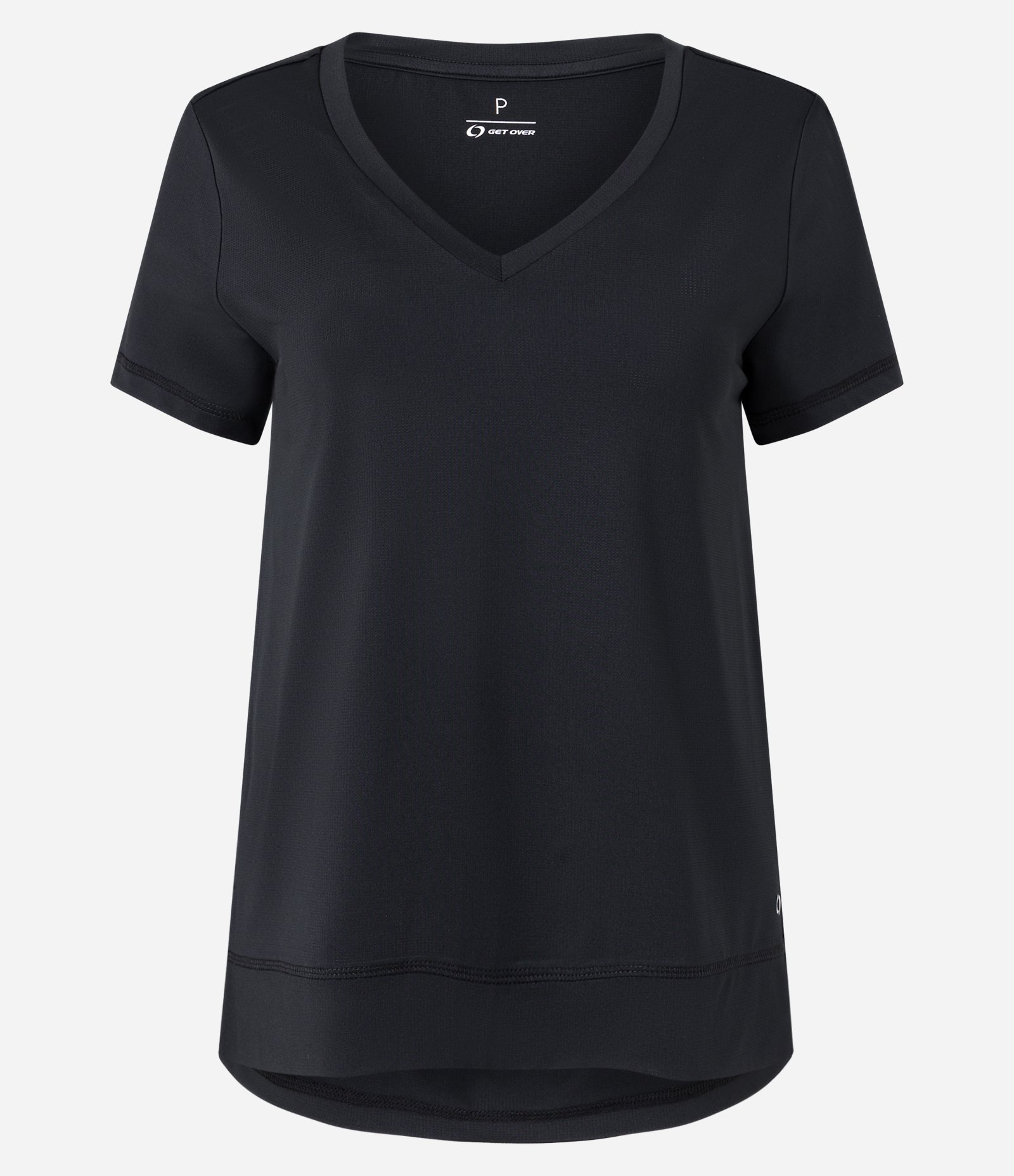 Camiseta Esportiva com Barra Alongada Preto 6
