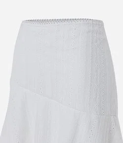 Saia Midi em Laise Texturizada com Camadas