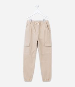 Calça Jogger Infantil com Bolsos Cargos - Tam 5 a 14 anos