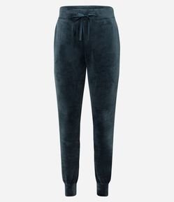 Calça Jogger Esportiva em Plush com Cordão no Cós