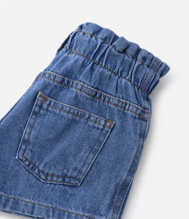 Short Clochard  Infantil em Jeans com Bordado de Pérolas - Tam 1 a 5 anos Azul 3