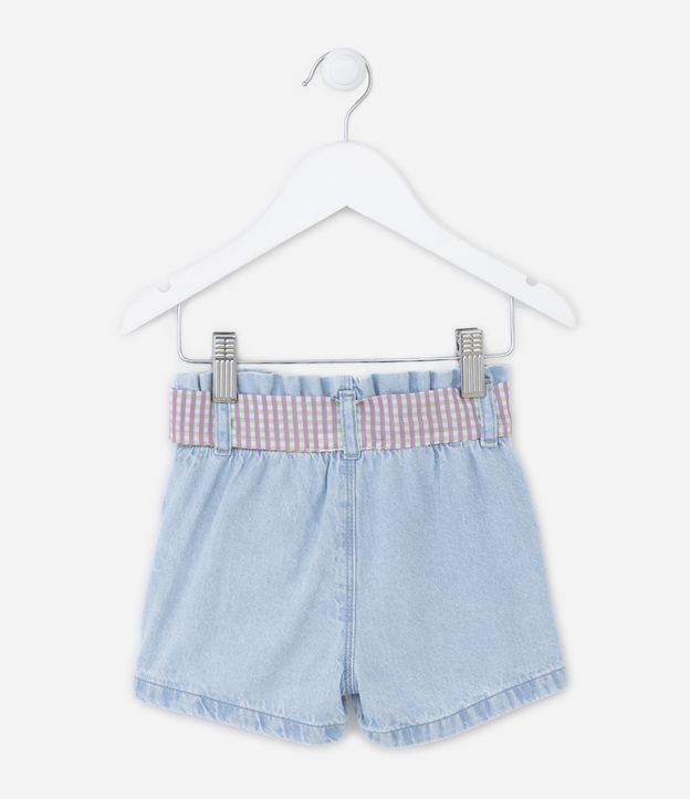 Short Clochard Infantil Jeans com Cinto de Lenço - Tam 1 a 5 anos Azul 2