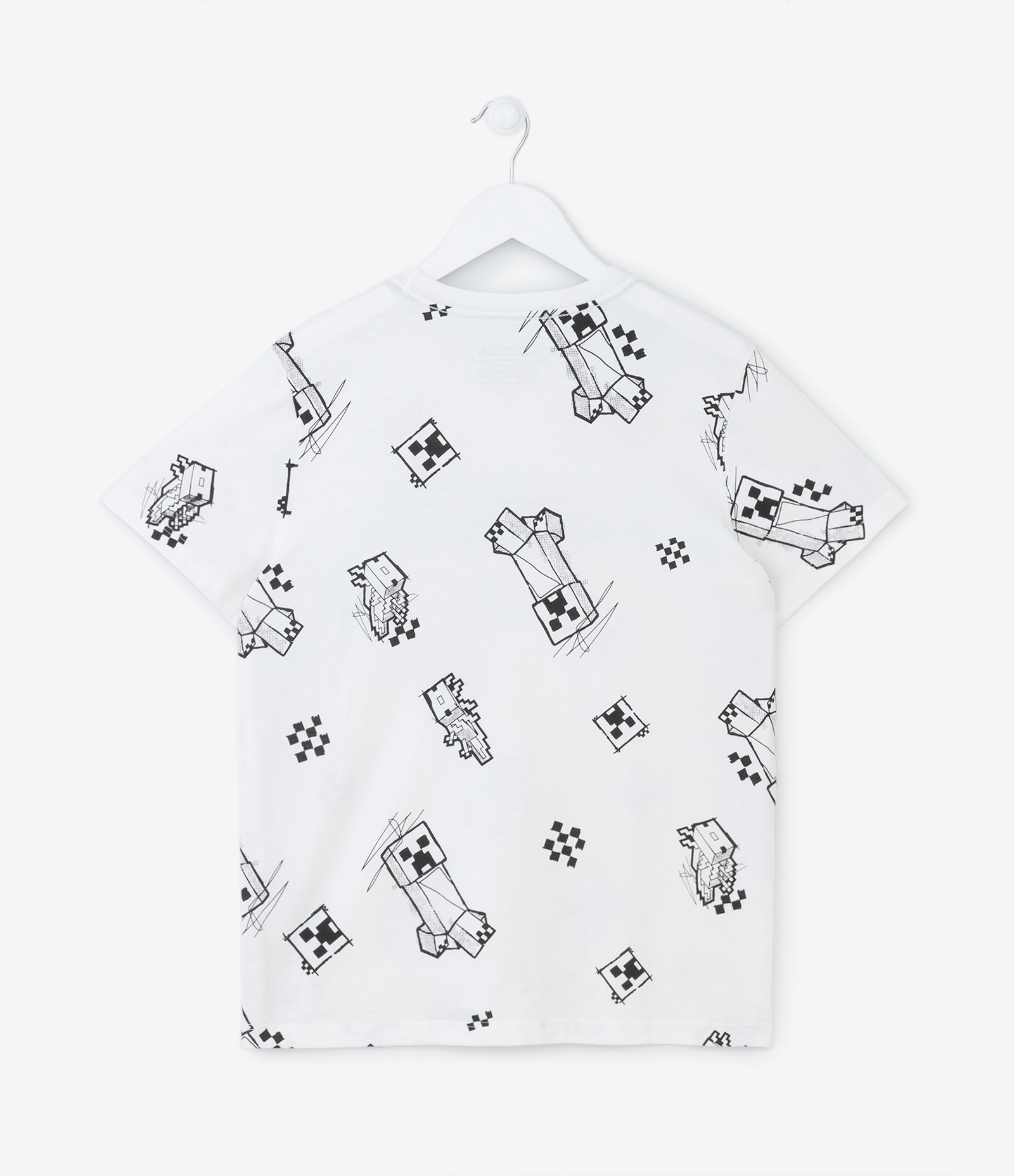 Camiseta Infantil com Estampa do Minecraft - Tam 5 a 14 anos Off White 2