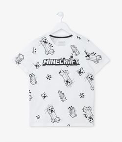 Camiseta Infantil com Estampa do Minecraft - Tam 5 a 14 anos