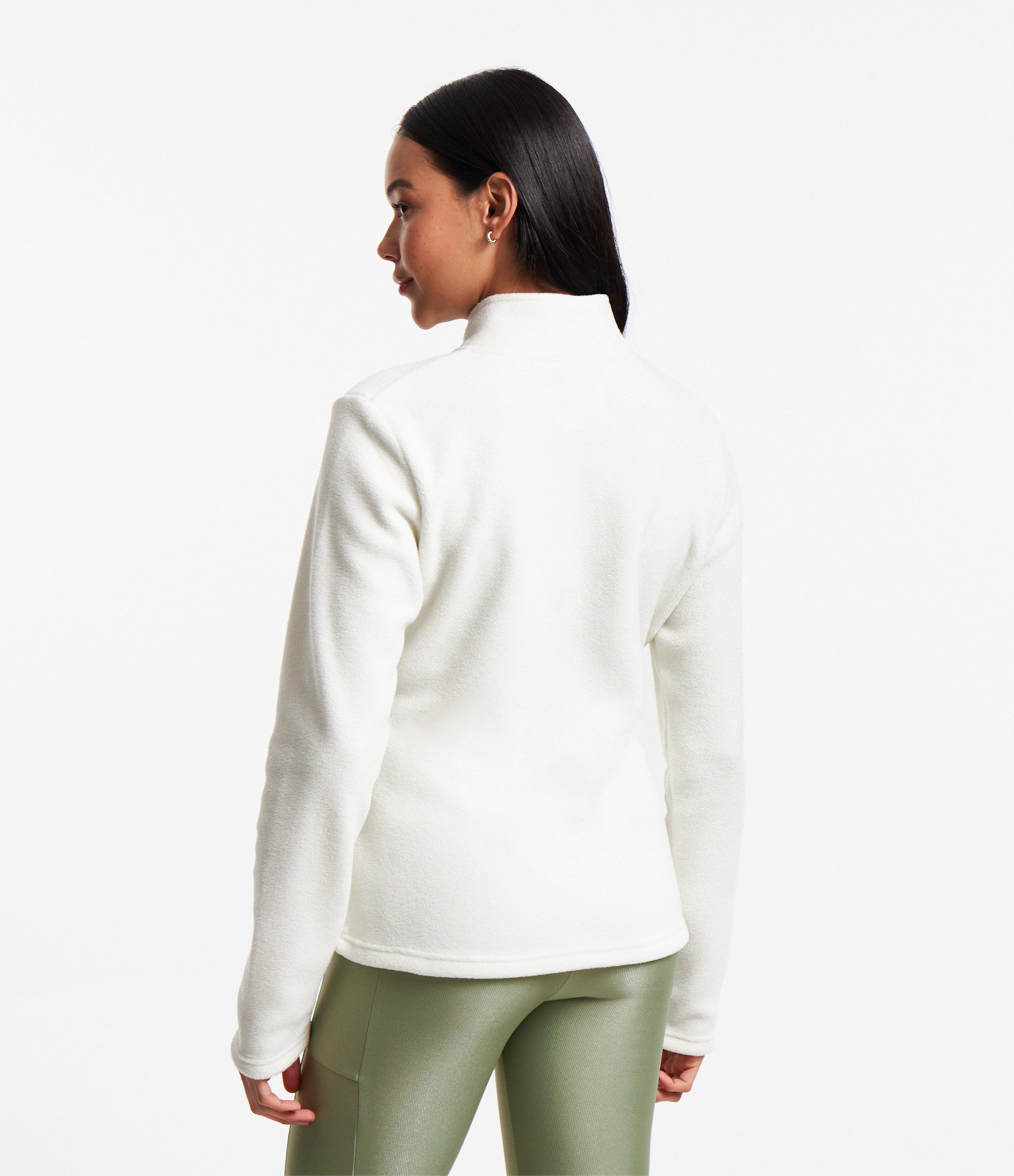 Jaqueta Esportiva em Fleece com Gola Alta Branco 3