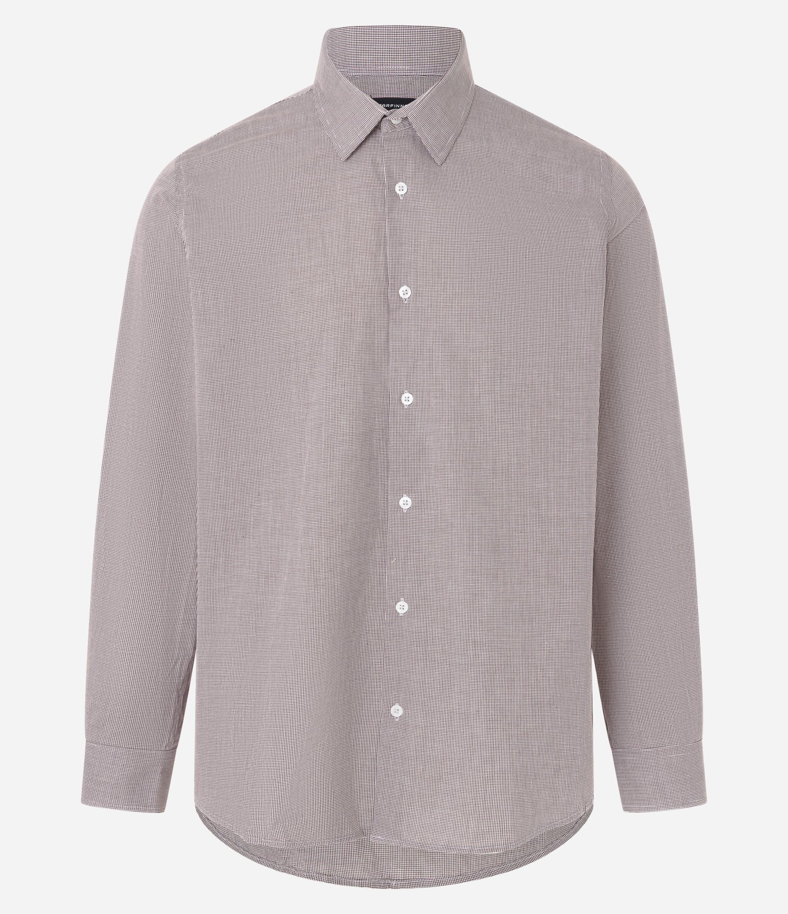 Camisa manga longa Tricoline Estampado Vichy Marrom 5
