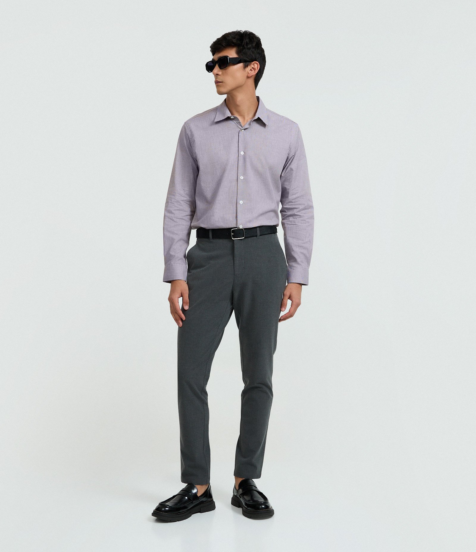 Camisa manga longa Tricoline Estampado Vichy Marrom 2