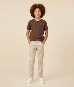 Calça Slim Infantil com Bolsos - Tam 5 a 14 anos