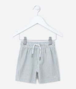 Bermuda Infantil em Microfibra com Textura e Listrinhas - Tam 1 a 5 Anos