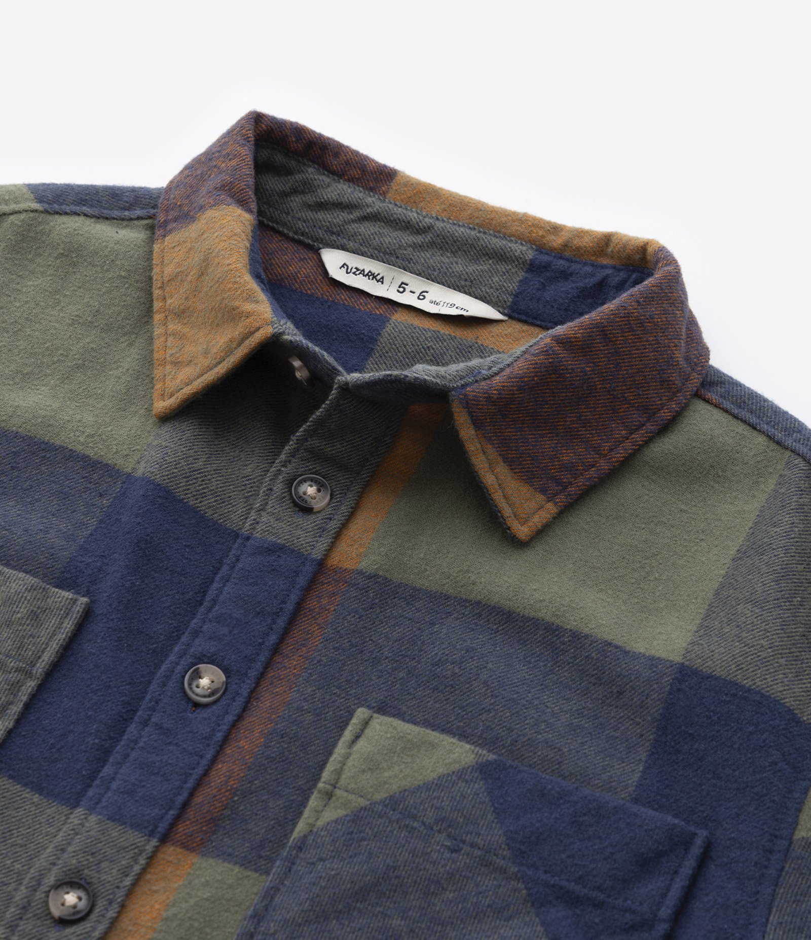 Camisa Flanela Infantil com Estampa Xadrez - Tam 5 a 14 anos Azul 6