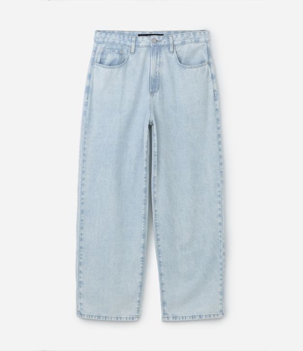 Calça Super Baggy Jeans com Bolsos Azul Claro 5