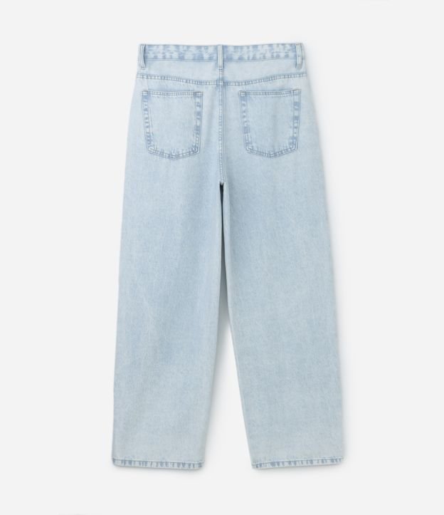 Calça Super Baggy Jeans com Bolsos Azul Claro 6