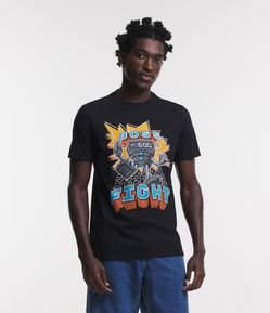 Camiseta Regular em Meia Malha com Estampa Boss Fight